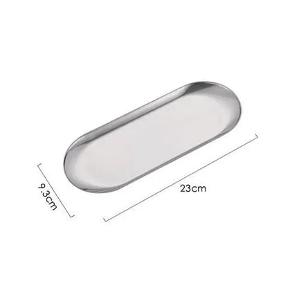 Nordic Stainless Steel Rectangular Dessert & Snack Serving Tray for Coffee Shops and Home