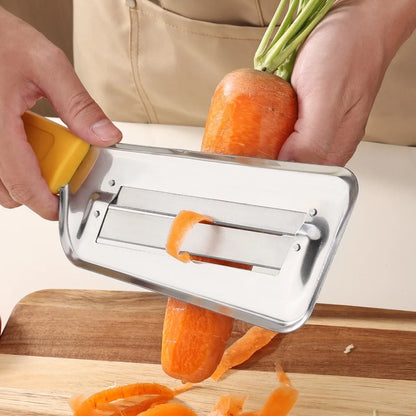 Stainless Steel Cabbage Slicer with Handle - Multi-Function Vegetable Shredder & Peeler