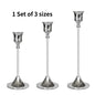 3-Piece European Style Metal Candle Holders Set for Wedding Table, Home & Christmas