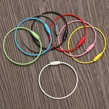 10-Pack Colorful Stainless Steel Wire Luggage Tag Clips, 5.9 in (15 cm) Travel Key & Bag Rings