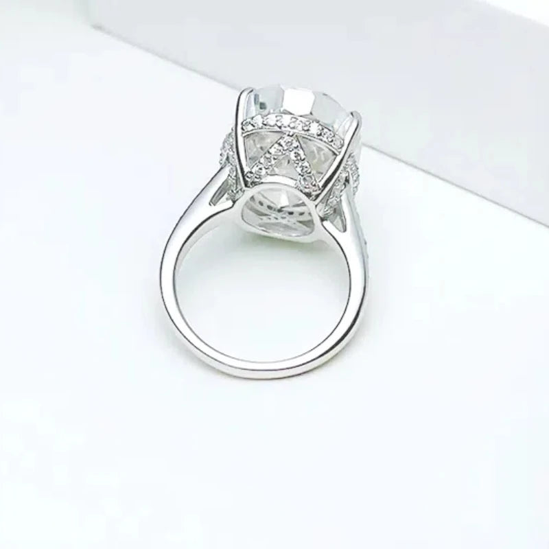 20CT Vintage High Carbon Diamond Ring – S925 Silver Gold-Plated Luxury Engagement & Wedding Ring for Women