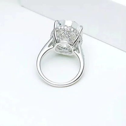 20CT Vintage High Carbon Diamond Ring – S925 Silver Gold-Plated Luxury Engagement & Wedding Ring for Women