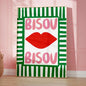 Maximalist Eclectic Pink French Quotes Bisou Bisou Bonjour Bonne Nuit Wall Art Canvas Painting Posters Living Room Home Decor