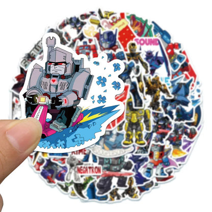 50Pcs Autobot Transformers Stickers for Laptop Motorcycle Car Skateboard Luggage Bike Waterproof Sticker Decals Kids Toys