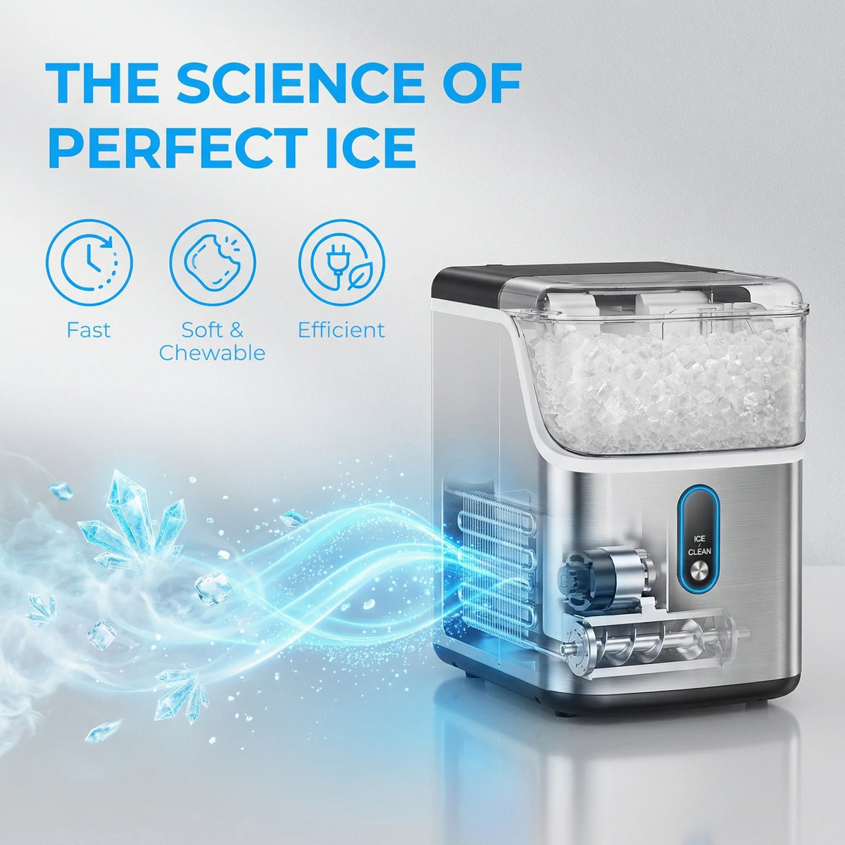 Countertop Nugget Ice Maker, 33 lb Daily Output
