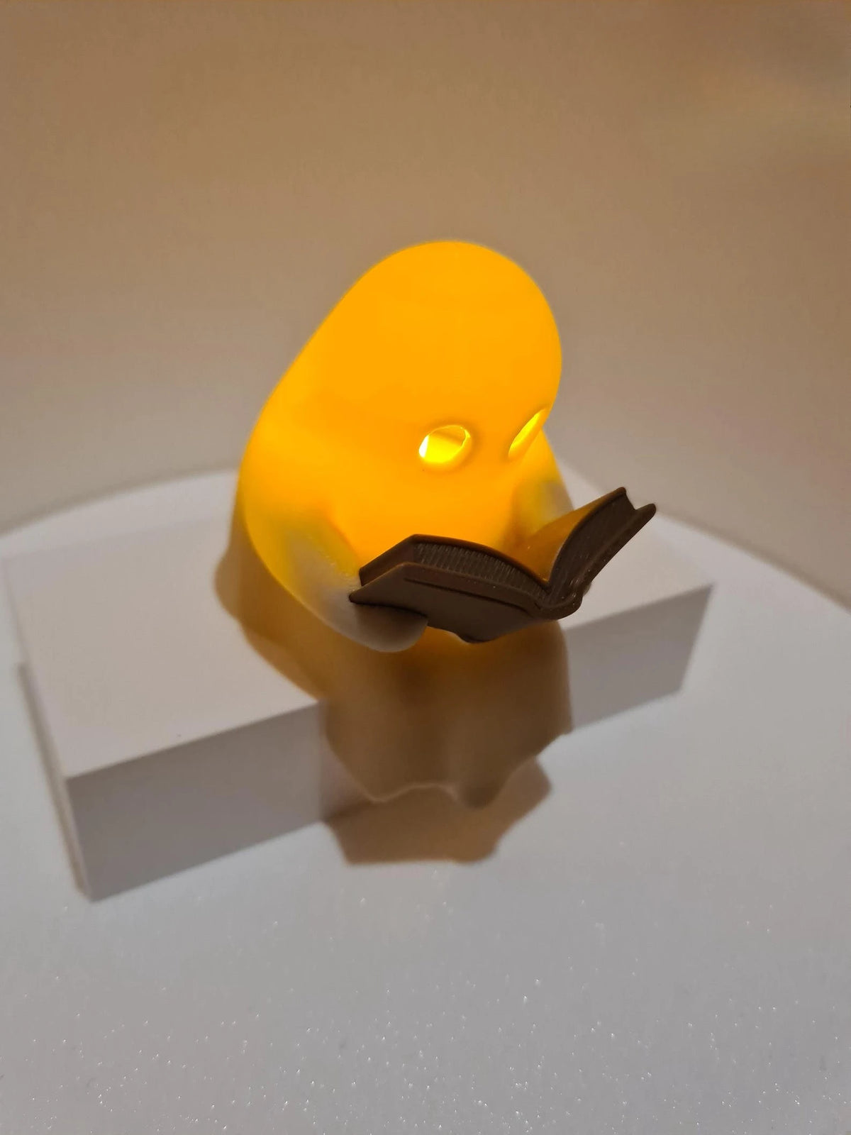 Reading Ghost Halloween Shelf Decor with Flickering Light