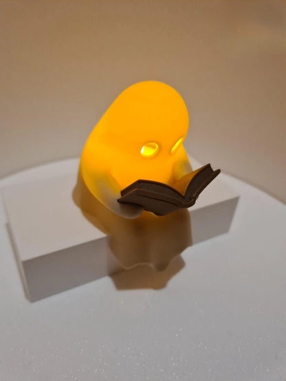 Reading Ghost Halloween Shelf Decor with Flickering Light