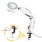 LED Magnifying Lamp 72-LED USB Illuminated Magnifier 8X/10X Adjustable Arm for Soldering, Repair, Crafts & Skincare