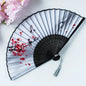 Hand Fan Foldable Silk Fan Noodles Bamboo Fan Bones Halloween Cosplay Prop Christmas Wedding Decoration Party Gifts Art Crafts