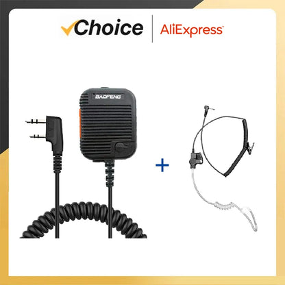 AR-152 PTT Speaker Microphone 2-Pin K-Type Handheld Mic for Two-Way Radios