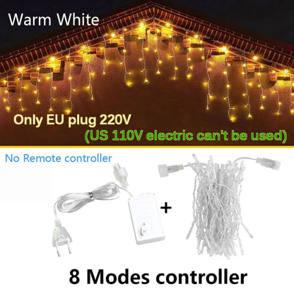 Waterproof LED String Lights 3.5–25m (11.5–82 ft) | Warm White / Cold White / Multicolor | 8 Modes IP65 EU Plug