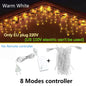 Waterproof LED String Lights 3.5–25m (11.5–82 ft) | Warm White / Cold White / Multicolor | 8 Modes IP65 EU Plug