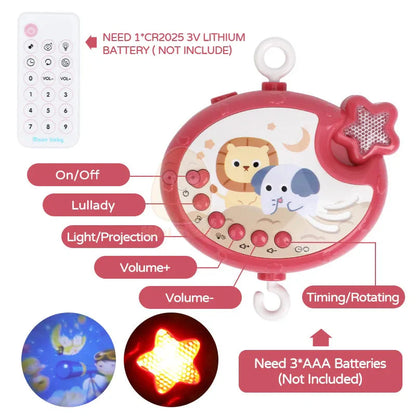 Baby Crib Mobile Rotating Musical Projector Night Light