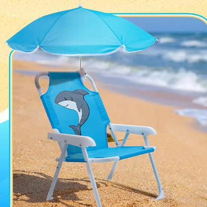 Kids' Folding Beach Chair with Umbrella and 50 kg Load Limit