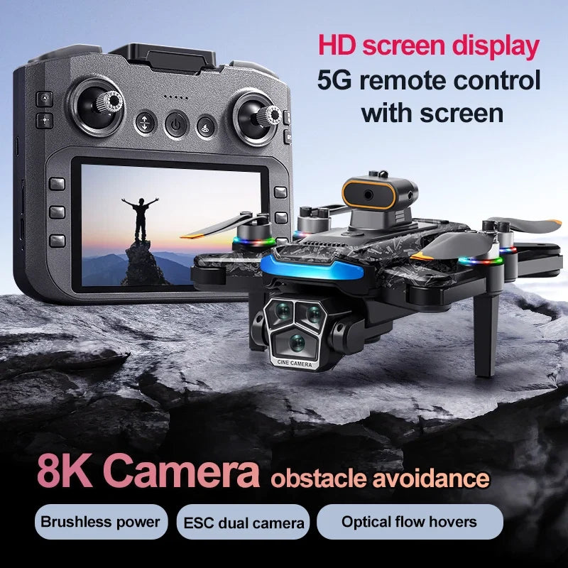 Lenovo Mi A14Pro Max 8K three Camera GPS Brushless Optical Flow Obstacle Avoidance Foldable Quadcopter RC Distance Drone ToysFPV