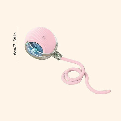 Automatic Rechargeable Cat Toy Ball — Motion-Activated Interactive Rolling Teaser with Plush Tail, USB-C