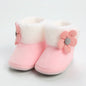 Baby Soft Pompom Snow Booties - Warm Infant & Toddler First Walker Boots, Sizes 12-14 (4.3-4.9 in / 11-12.5 cm)