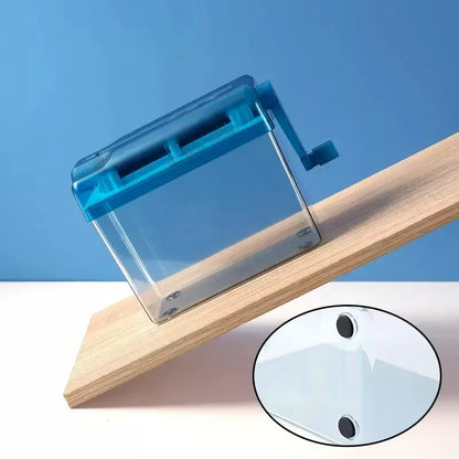 A6 Mini Manual Paper Shredder Hand-Crank Desktop Strip-Cut Office Document Shredder