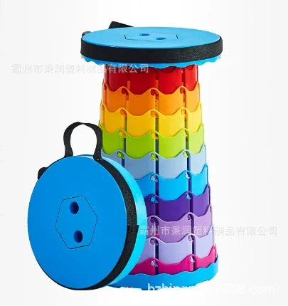 Portable Telescopic Folding Stool - Lightweight Adjustable Camping & Beach Seat