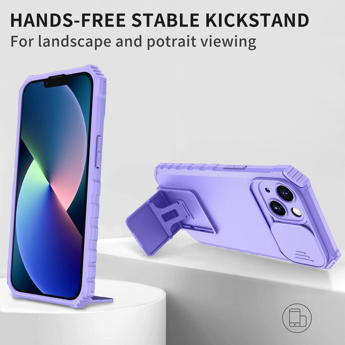 STEVVEX Dual-Layer Kickstand iPhone Case - 8 Colors, 4-Corner Protection, iPhone 11, 12, 13 & SE Series