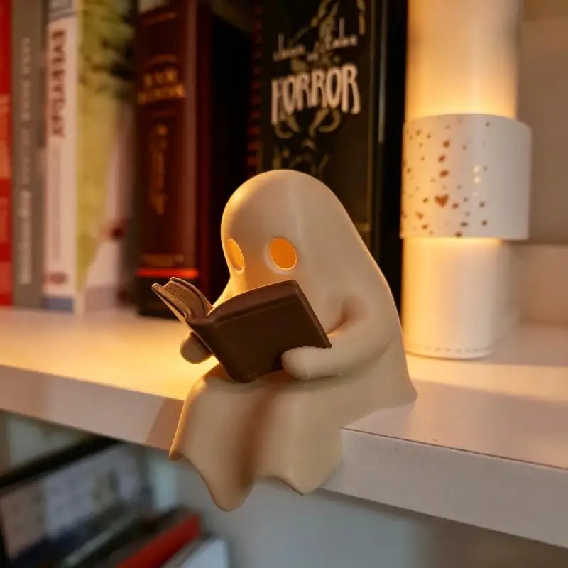 Halloween Ghost Reading Book Lamp, Desktop Ornament, 1 Piece