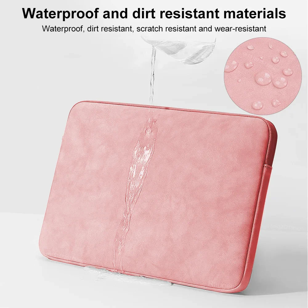 PU Laptop Sleeve Bag 12–15.6 Inch — Shockproof, Foam & Fleece Lined