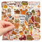 50PCS Fall Cartoon Stickers Notebook Computer Handbook Guitar Skateboard Decorative Stationary Stickers