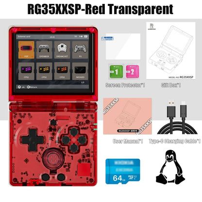 3.5-inch (8.9 cm) Flip Handheld Game Console – 64GB, 64‑Bit Linux IPS Clamshell Retro Gaming with WiFi & HDMI