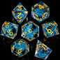 Liquid-Core Cat Resin 7-Piece RPG Dice Set — Sharp-Edge Polyhedral D20 D12 D10 D8 D6 D4 for Dungeons & Dragons & Tabletop