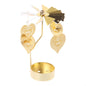 Gold Metal Rotating Tealight Candle Holder - Tabletop Spinner for Wedding Christmas Dinner Party Decoration Gift