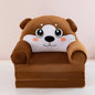 Foldable 3-Layer Plush Kids Sofa Chair Cartoon Baby Seat with Removable Cover