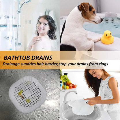 Silicone Suction Hair Catcher Shower Drain Strainer — Sink & Bathtub Plug Stopper