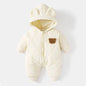  Winter Baby Outwear Clothing Fur Lining Warm Toddler Girl's Boy's Rompers Cartoon Bear Infant Jumpsuit