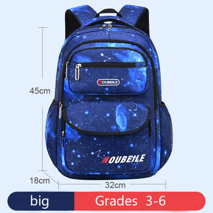 Starry Sky Kids Backpack - Waterproof School Bag for Boys & Girls, Polyester Book Bag