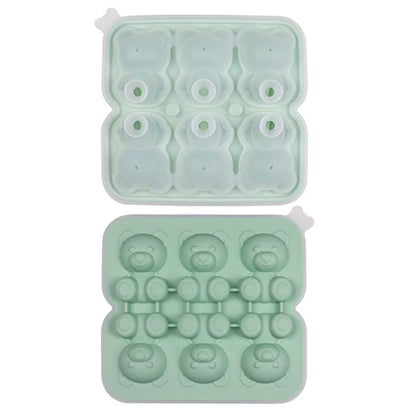 6 Grid 3D Little Teddy Bear Shape Ice Cube Silicone Mold Silian Little Bear Ice Block Mold Household Ice Cream Ice Box Ice Mold