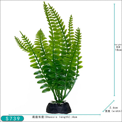 Artificial Aquarium Plants — Plastic Underwater Decorations for Fish Tanks, Realistic Aquarium Decor