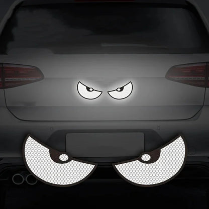 Reflective Devil Eye Car Stickers - 2-Pack Visibility & Safety Decals