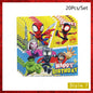 Spiderman Kids Birthday Party Supplies - Disposable Tableware Set with Plates, Cups, Napkins & Favor Bags