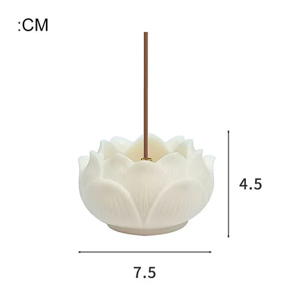 Ceramic Lotus Incense Burner Brass Gourd-shape Incense Holder Incense Stick Holder for Yoga Meditation Spa Home Decor