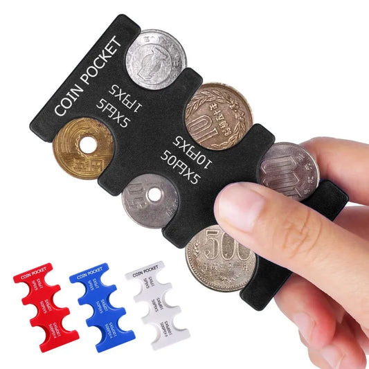 Portable Japanese Coin Holder Wallet, Mini Coin Dispenser Organizer, 29-Coin Capacity