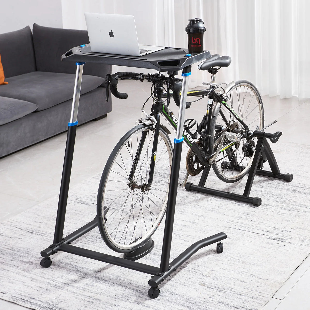 SucceBuy Mobile Cycling Desk for Bike and Treadmill, Adjustable Height