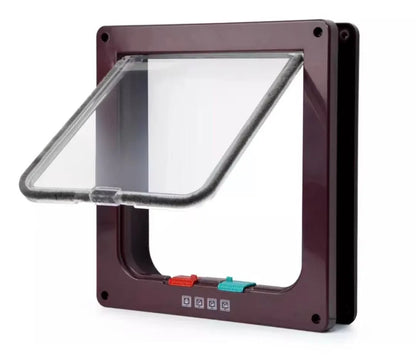Pet Flap Door with 4-Way Security Lock — ABS Plastic Cat & Small Dog Door Kit