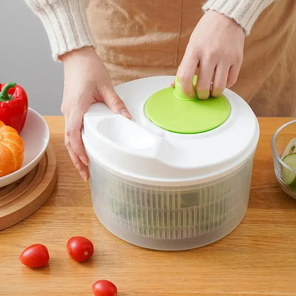 Salad Spinner for Lettuce & Leafy Greens — Washer, Dryer & Strainer
