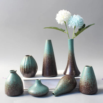 Ceramic Small Flower Bud Vase - Minimalist Japanese-Style Tabletop Home Decor