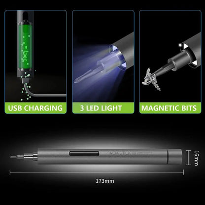 Cordless 64-in-1 Electric Precision Screwdriver Kit – Rechargeable LED Pen Driver with 56 S2 Bits & Magnetic Base