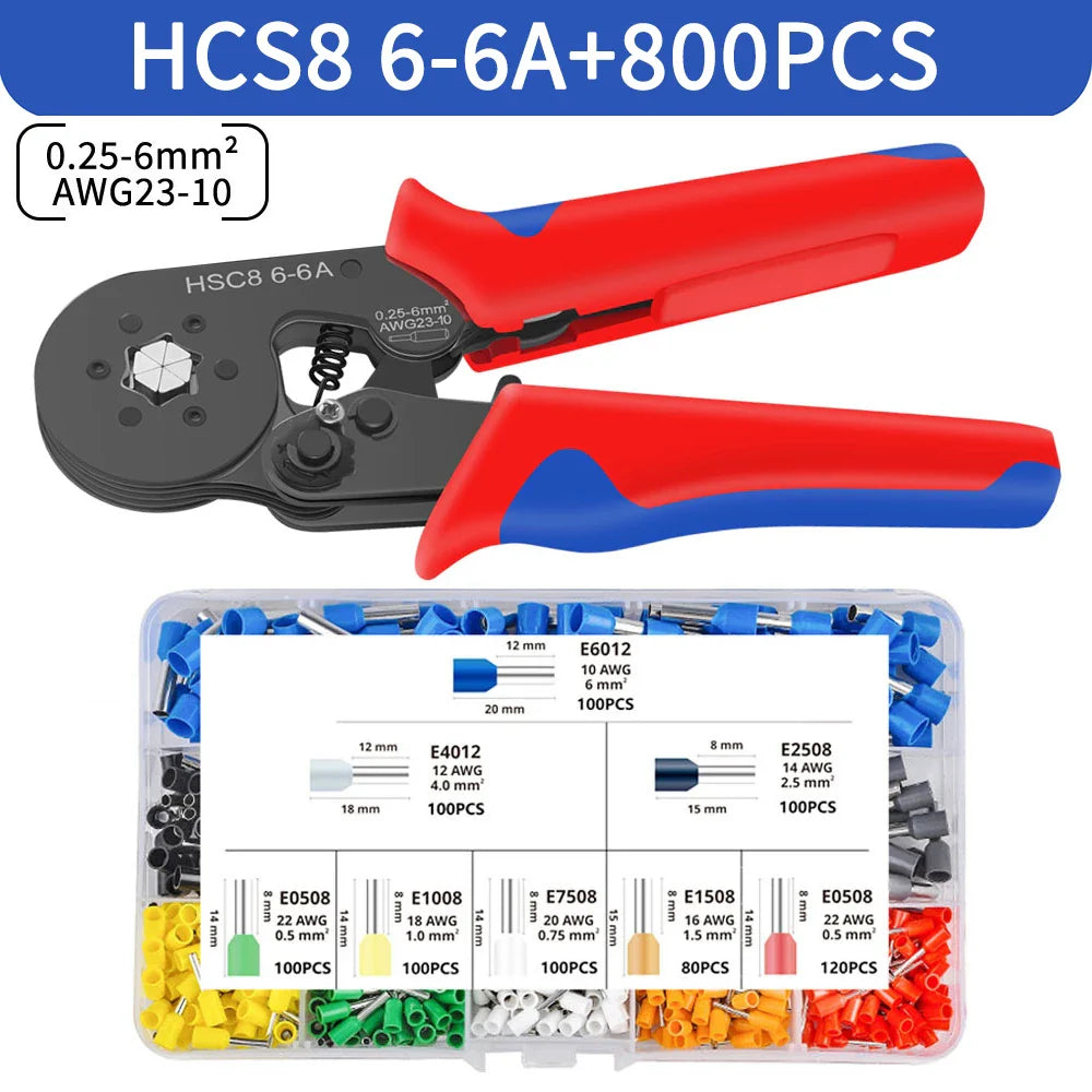 Ferrule Crimping Pliers – Mini Wire End Crimper for Tube Terminals, Carbon Steel Electrical Repair Tool