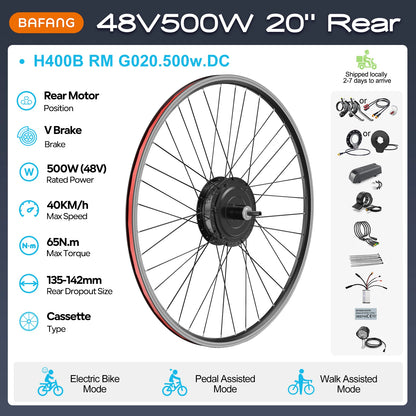 BAFANG Rear Hub Motor Conversion Kit, 500–1000W Options