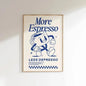 More Espresso Less Depresso Coffee Wall Art Print