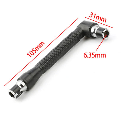 L-Type L-Shaped 1/4-Inch (6.35mm) Hex Screwdriver Handle — 90° Double-Ended Bit Holder