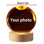 Custom Photo Crystal Ball LED Night Light - Personalized Bedroom, Wedding & Pet Keepsake Gift